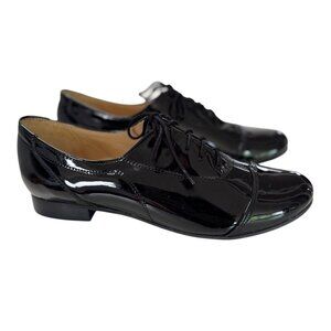 NWOT Bosccolo Black Patent Leather Lace-up Tuxedo Shoes Size EU 37 / US 6.5